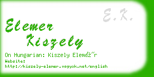 elemer kiszely business card